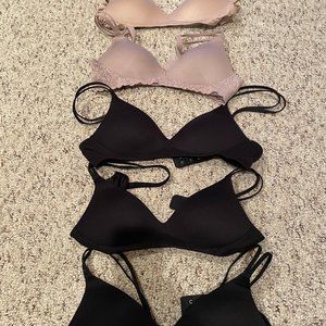 3 x aerie America Eagle Real Happy Wireless Pushup Bra 32AA